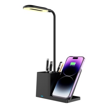 Rabalux - Lampada da tavolo LED dimmerabile con ricarica wireless QI LED/4W/5V 3000/4000/6500K nero